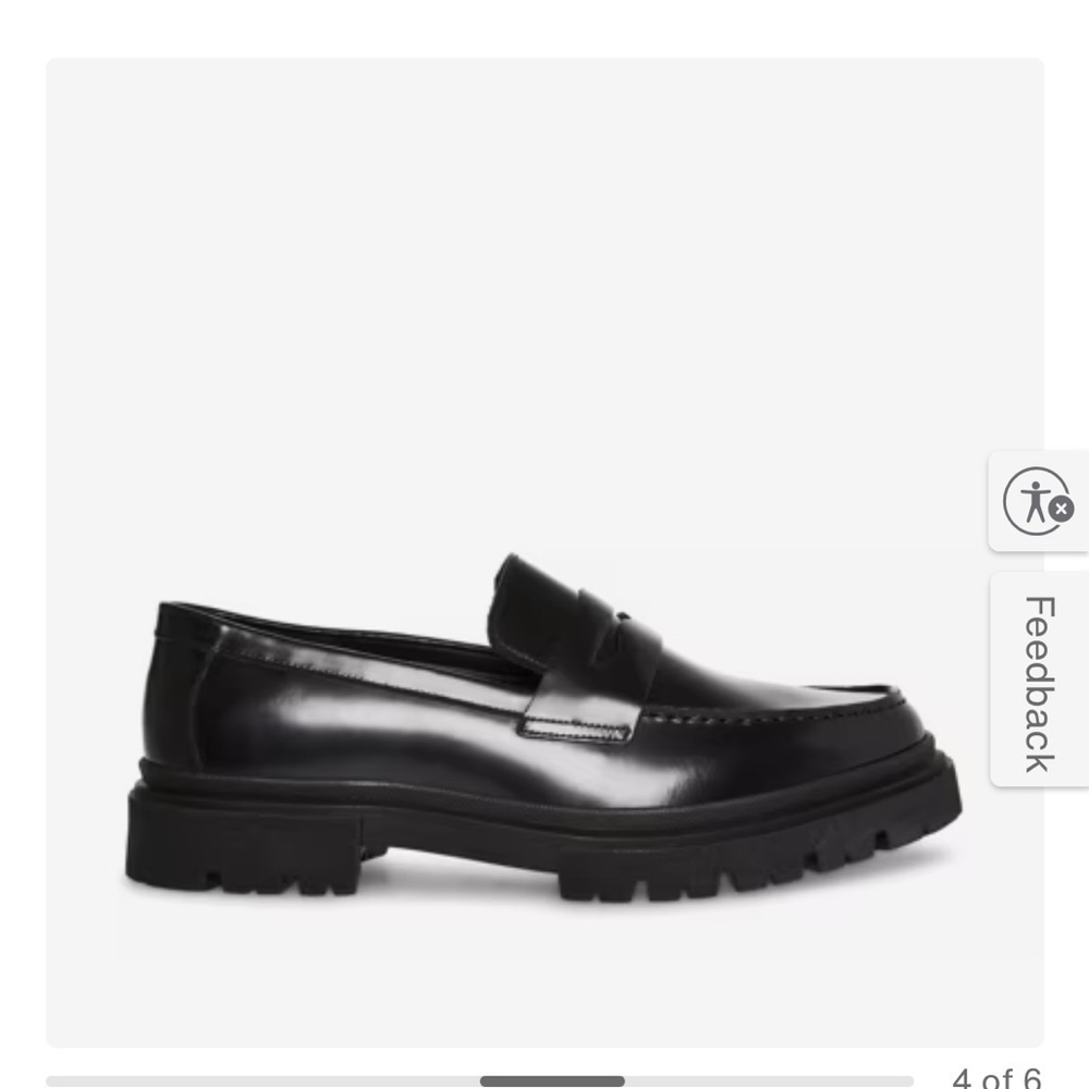 Steve Madden Black Leather Loafers